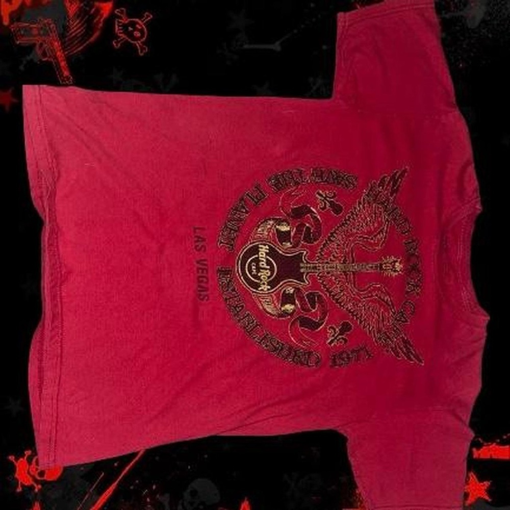 Hard Rich Cafe shirt Red and black with gold - Picture 2 of 2